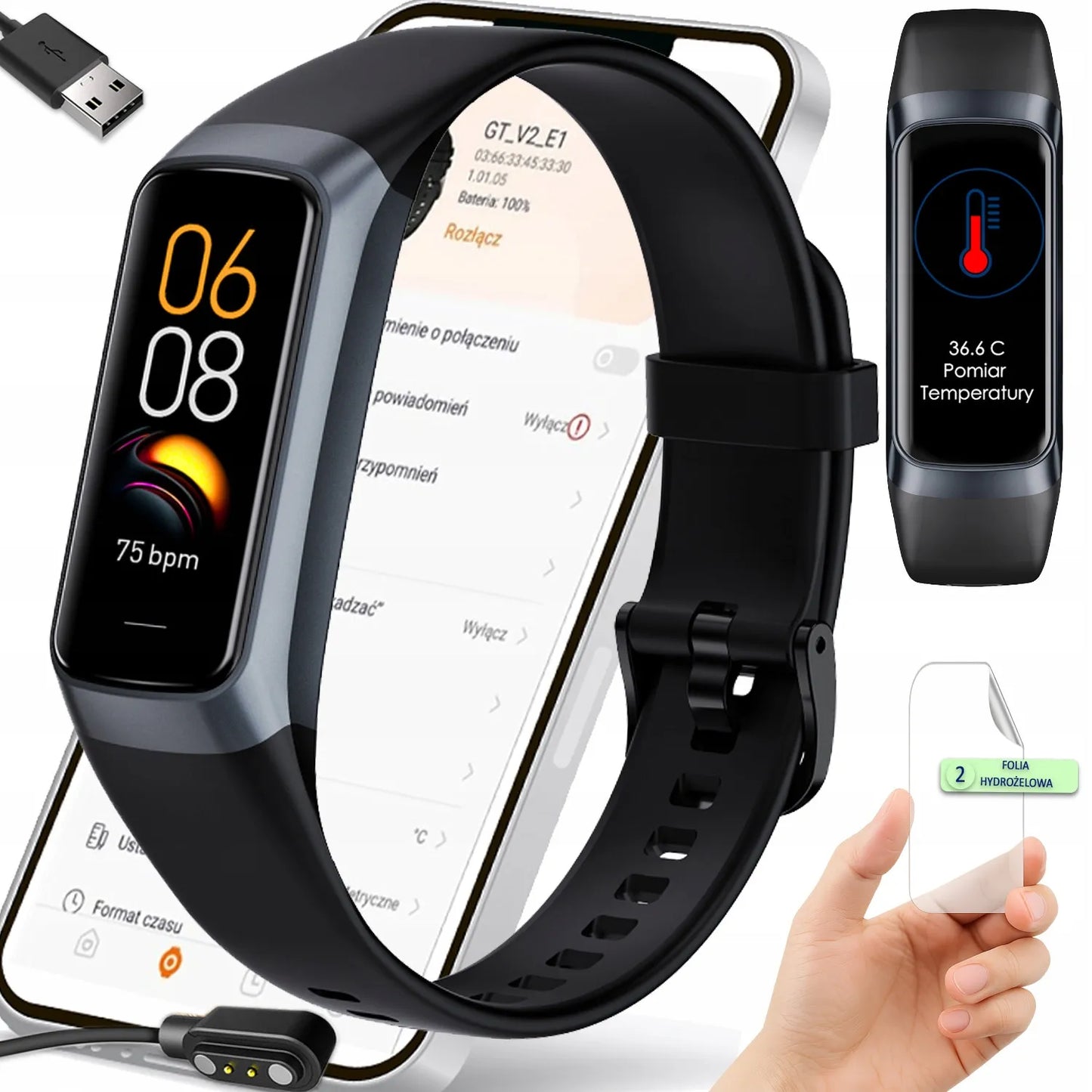 Išmanusis laikrodis Smart-Trend sportinis, AMOLED, pulso matuoklis, lenkiškas meniu, temperatūra