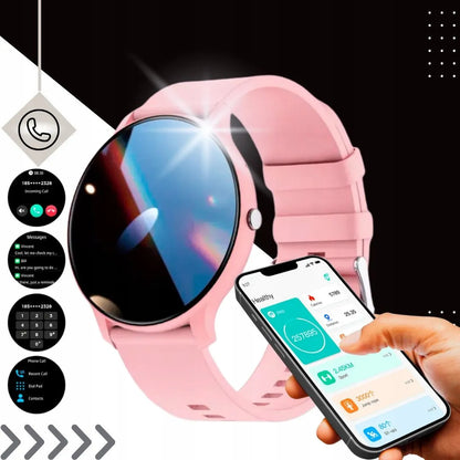 Išmanusis laikrodis Smart-Trend ST-29 su „Bluetooth“ skambučiais, rožinis