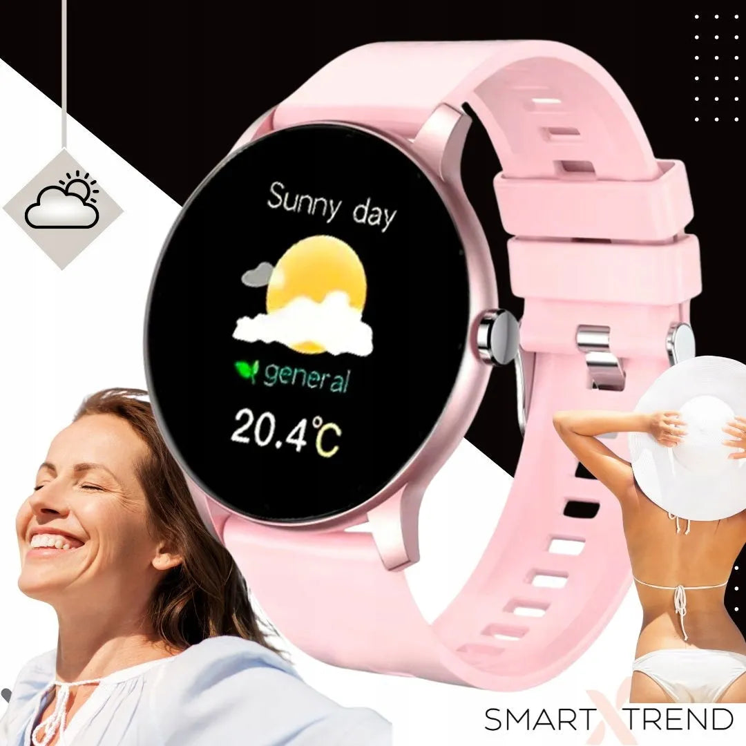 Išmanusis laikrodis Smart-Trend ST-29 su „Bluetooth“ skambučiais, rožinis