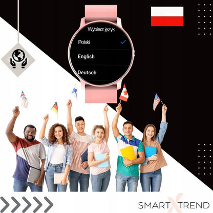 Išmanusis laikrodis Smart-Trend ST-29 su „Bluetooth“ skambučiais, rožinis