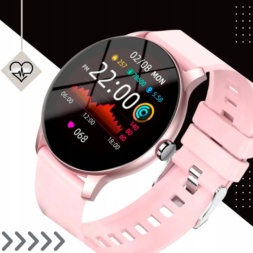 Išmanusis laikrodis Smart-Trend ST-29 su „Bluetooth“ skambučiais, rožinis