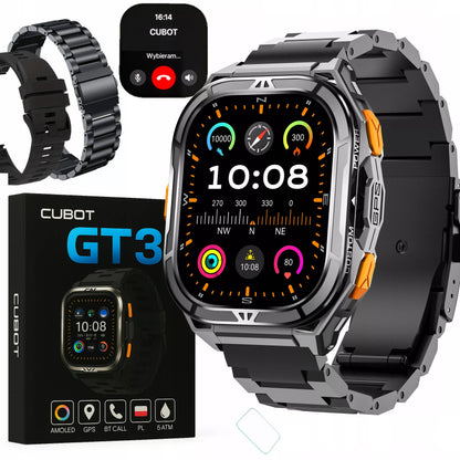 Išmanusis laikrodis vyrams Cubot GT3 AMOLED GPS skambučiai tvirtas karinis