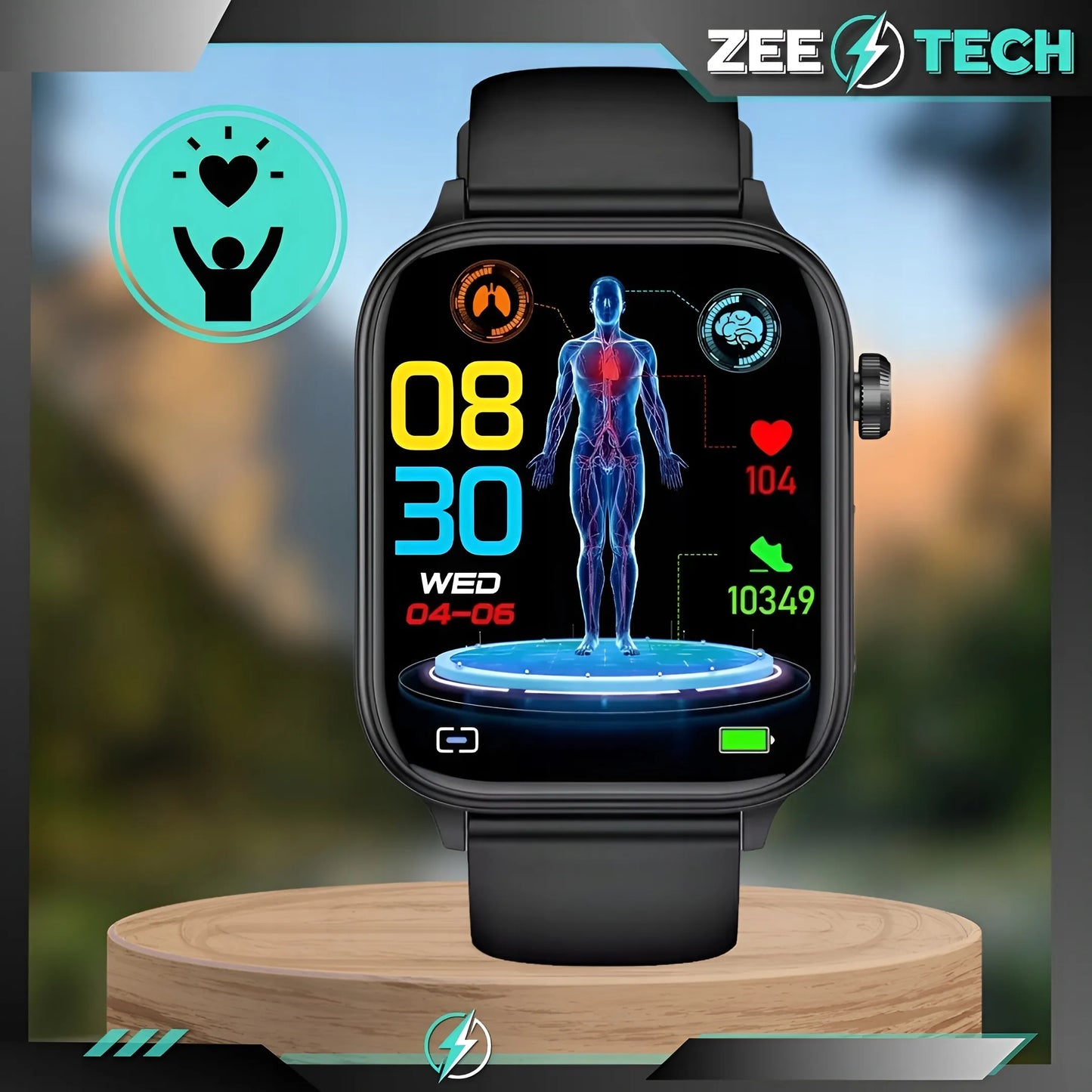 Išmanusis laikrodis vyrams ir moterims „ZeeTech“ su EKG, skambučiais ir gliukozės matavimu