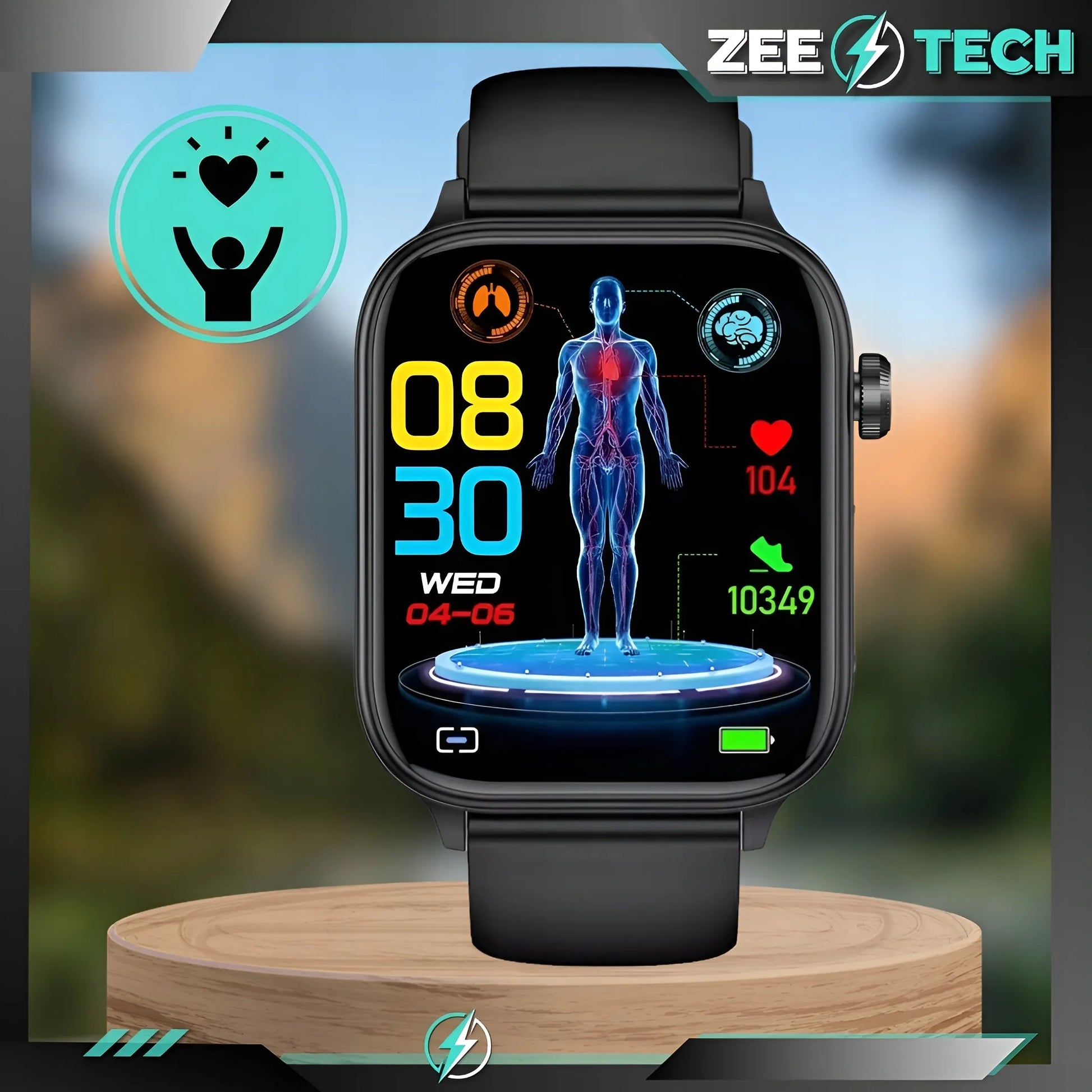 Išmanusis laikrodis vyrams ir moterims „ZeeTech“ su EKG, skambučiais ir gliukozės matavimu