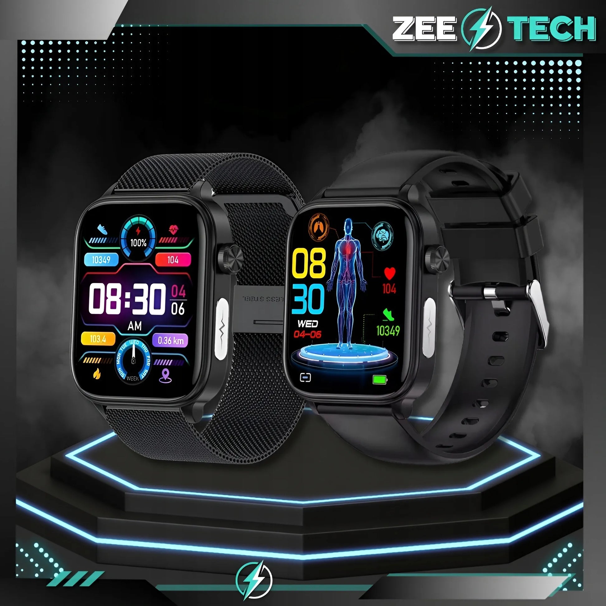 Išmanusis laikrodis vyrams ir moterims „ZeeTech“ su EKG, skambučiais ir gliukozės matavimu