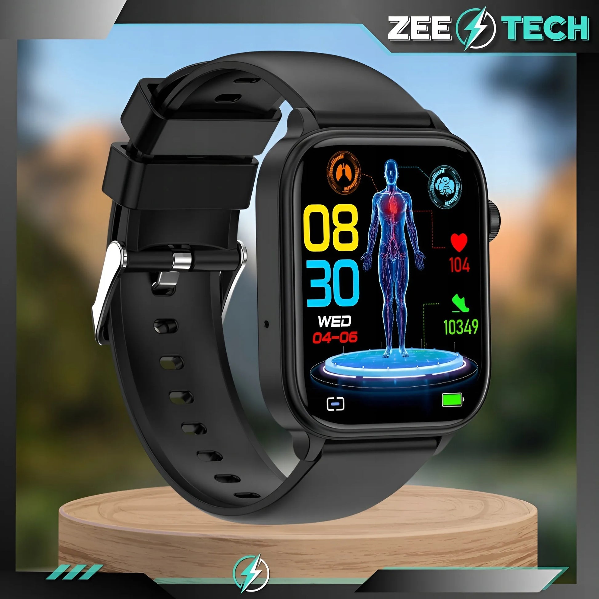 Išmanusis laikrodis vyrams ir moterims „ZeeTech“ su EKG, skambučiais ir gliukozės matavimu