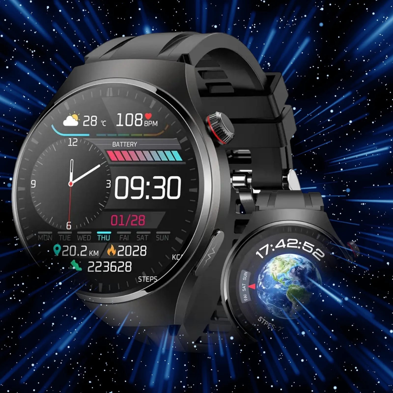 Išmanusis laikrodis vyrams Smart-Trend EKG HRV kūno temperatūros matavimas ir Bluetooth skambučiai