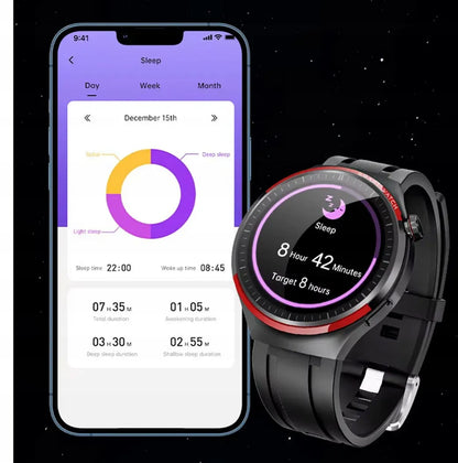 Išmanusis laikrodis vyrams su gliukozės matavimu, „Bluetooth“ skambučiais, sporto funkcijomis ir pulso matuokliu