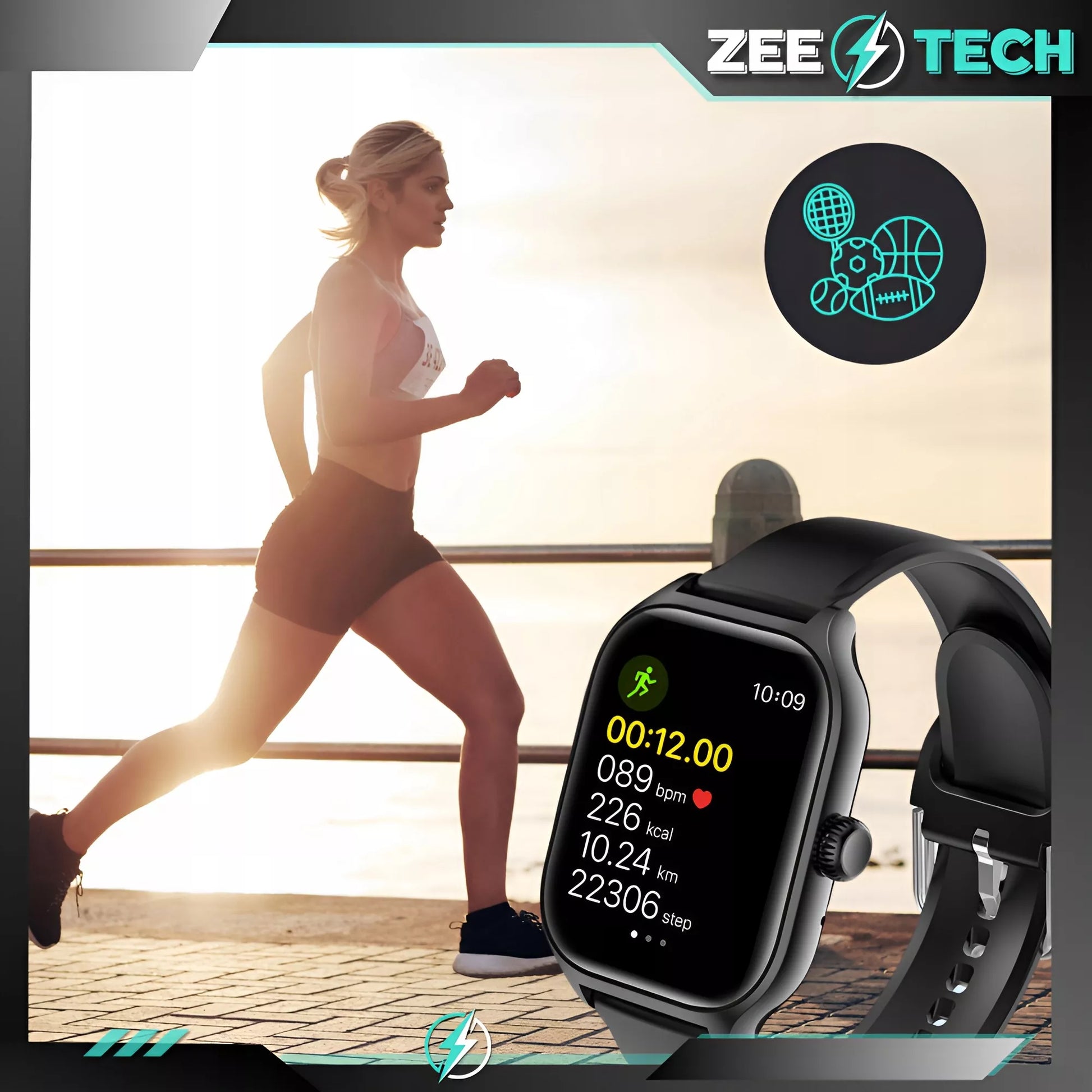Išmanusis laikrodis ZeeTech Smart Watch – Vyriškas ir moteriškas, lietuviška sąsaja, skambučiai, širdies ritmo ir kraujospūdžio matavimas