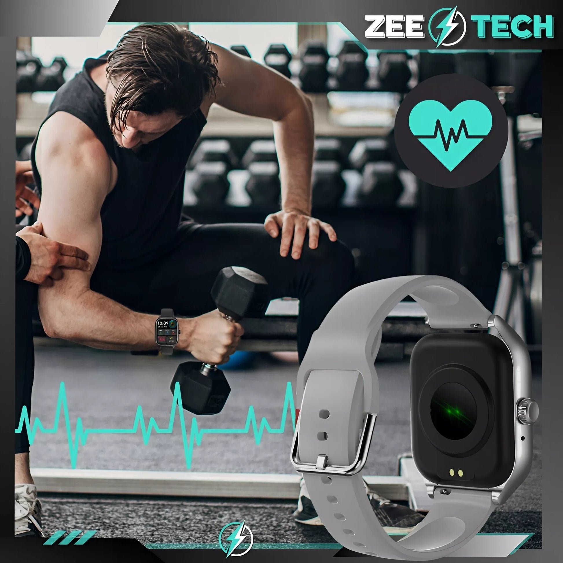 Išmanusis laikrodis ZeeTech Smart Watch – Vyriškas ir moteriškas, lietuviška sąsaja, skambučiai, širdies ritmo ir kraujospūdžio matavimas