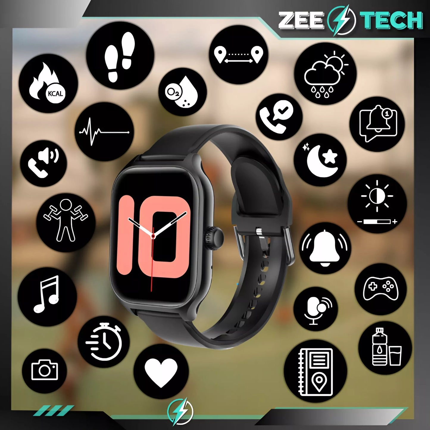 Išmanusis laikrodis ZeeTech Smart Watch – Vyriškas ir moteriškas, lietuviška sąsaja, skambučiai, širdies ritmo ir kraujospūdžio matavimas