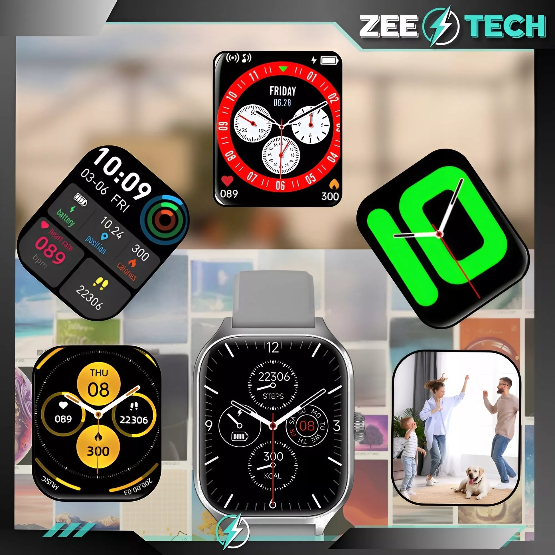 Išmanusis laikrodis ZeeTech Smart Watch – Vyriškas ir moteriškas, lietuviška sąsaja, skambučiai, širdies ritmo ir kraujospūdžio matavimas