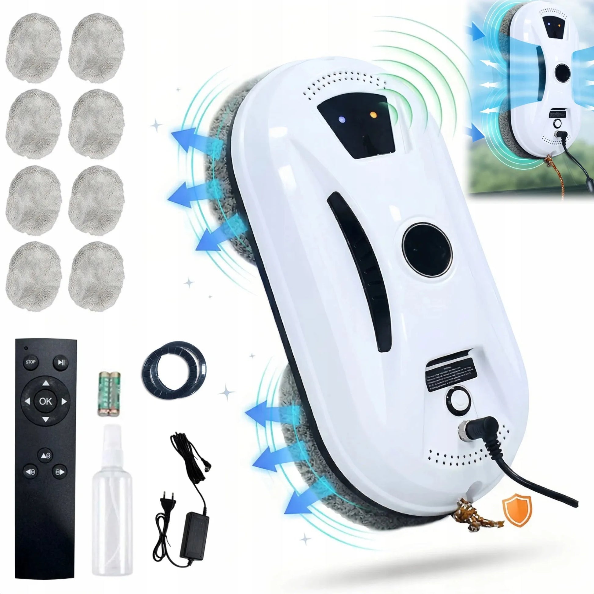 Išmanusis langų, stiklų ir veidrodžių valymo robotas, automatinis ploviklis