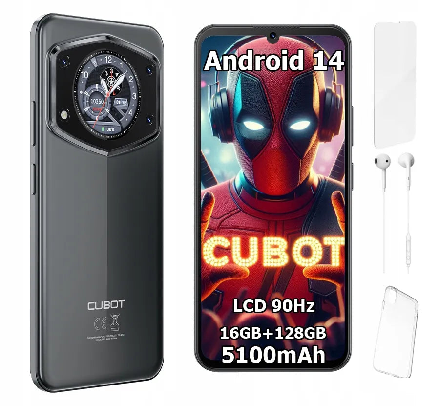 Išmanusis telefonas Cubot A30 6.74" 16/128GB Dual SIM 4G LTE su dėklu ir plėvele