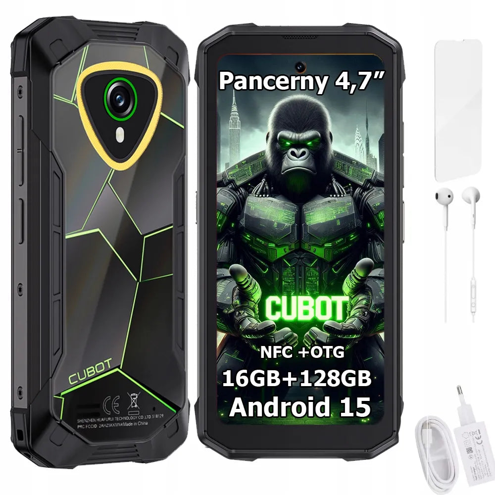 Išmanusis telefonas Cubot KingKong Mini 4 6/128GB NFC Dual SIM žalias, tvirtas korpusas