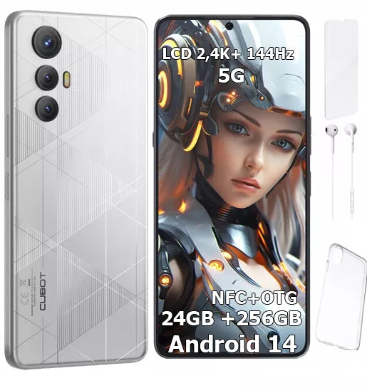 Išmanusis telefonas Cubot Max 5 5G 24/256GB Dual SIM NFC (6.95", su dėklu)