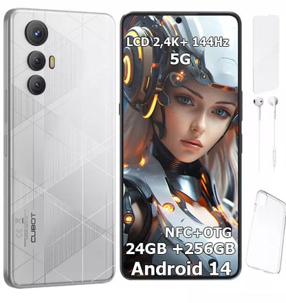 Išmanusis telefonas Cubot Max 5 5G 24/256GB Dual SIM NFC (6.95", su dėklu)