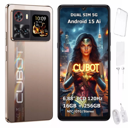 Išmanusis telefonas Cubot X100 5G Dual SIM 16/256GB Android 15 su dviem ekranais + dėklas