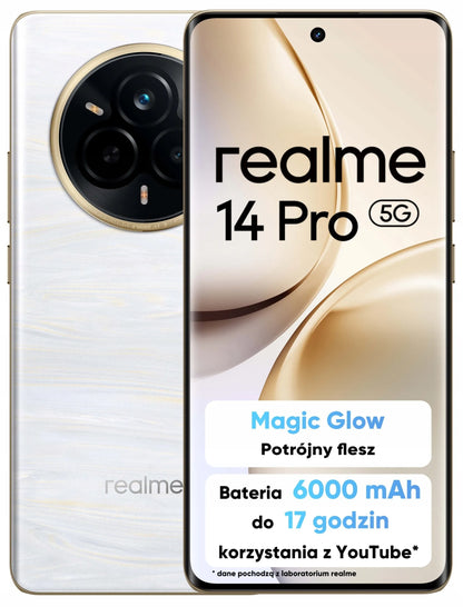 Išmanusis telefonas REALME 14 PRO 5G, 6,77", 8/256 GB, OLED, 120 Hz, Android 15, 50 MP, WiFi 6