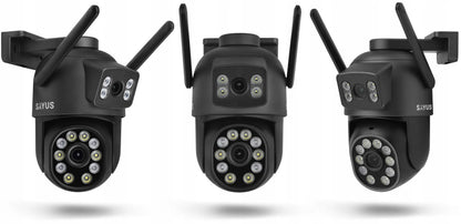 Išorinė kamera 2x8MPx sukamoji dviguba 5x priartinimas ULTRA HD detekcija IP WIFI