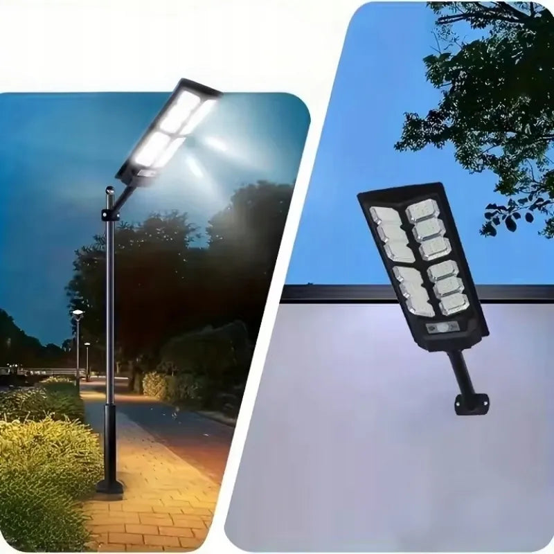 Išorinė LED saulės gatvių lempa su judesio ir sutemų jutikliu 3000W