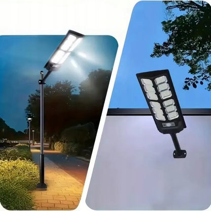 Išorinė LED saulės gatvių lempa su judesio ir sutemų jutikliu 3000W