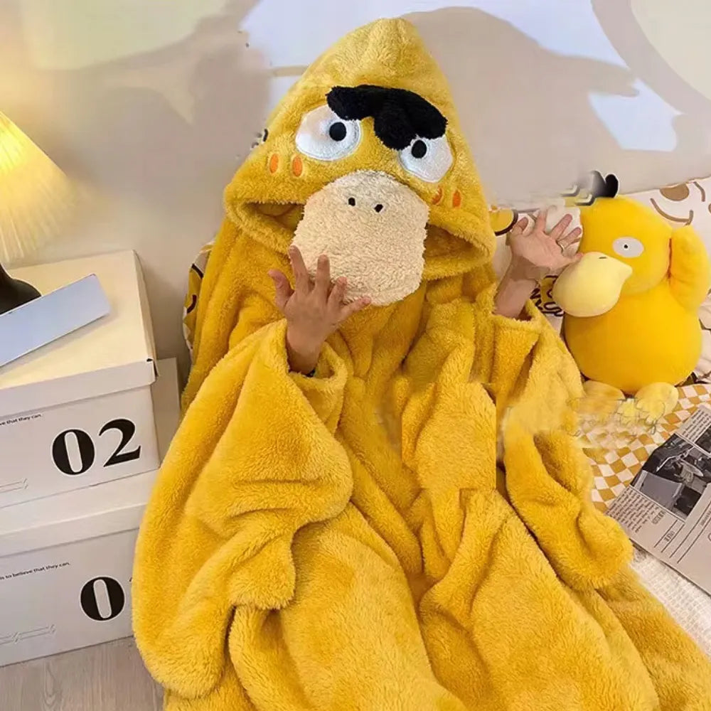 Itin minkštas „Pokémon“ Psyduck chalatas „Lazy Robe“, 100 cm