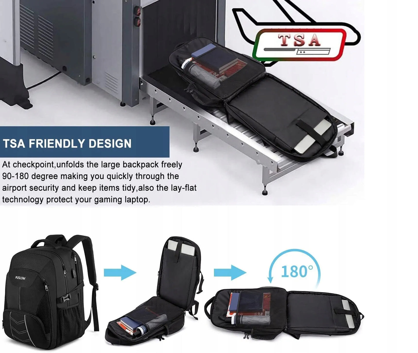 Itin talpi 55L kuprinė nešiojamam kompiuteriui su USB jungtimi 18.4" PULSOM