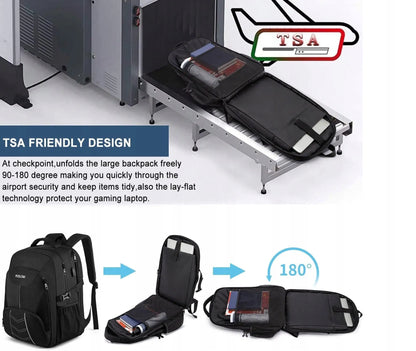 Itin talpi 55L kuprinė nešiojamam kompiuteriui su USB jungtimi 18.4" PULSOM