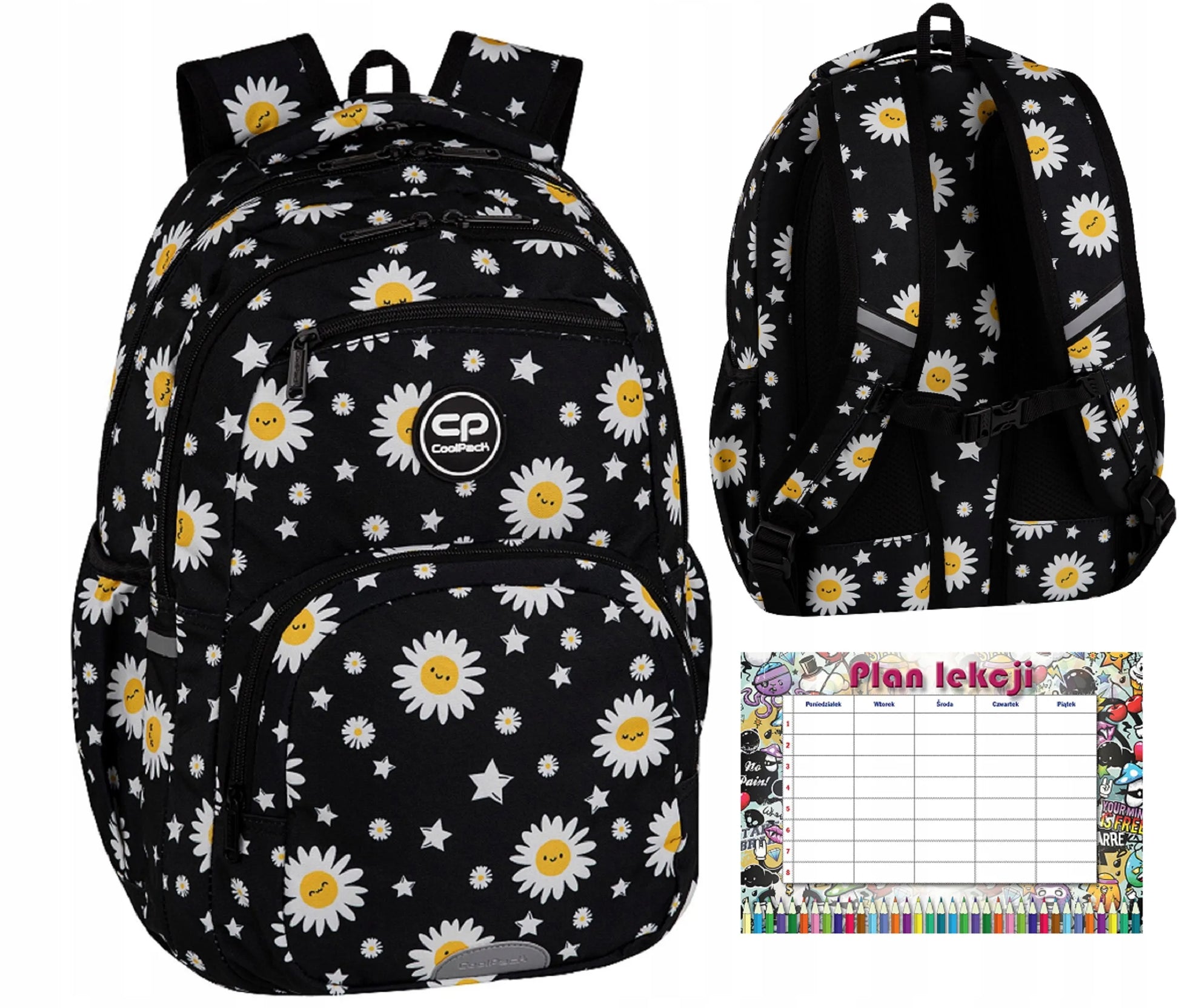 Jaunimo kuprinė mokyklai COOLPACK A4 talpi + tvarkaraštis