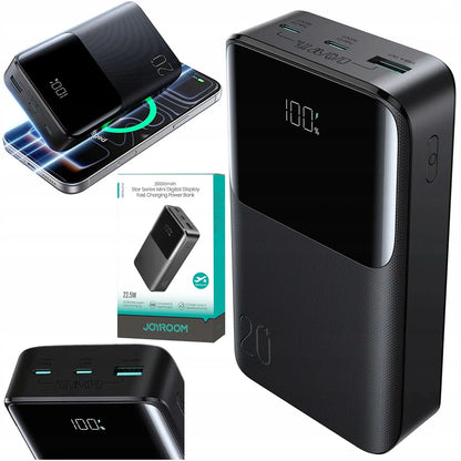 JOYROOM Star Series Mini 20000 mAh išorinė baterija su greitu įkrovimu USB-C 22.5W ir LED ekranu