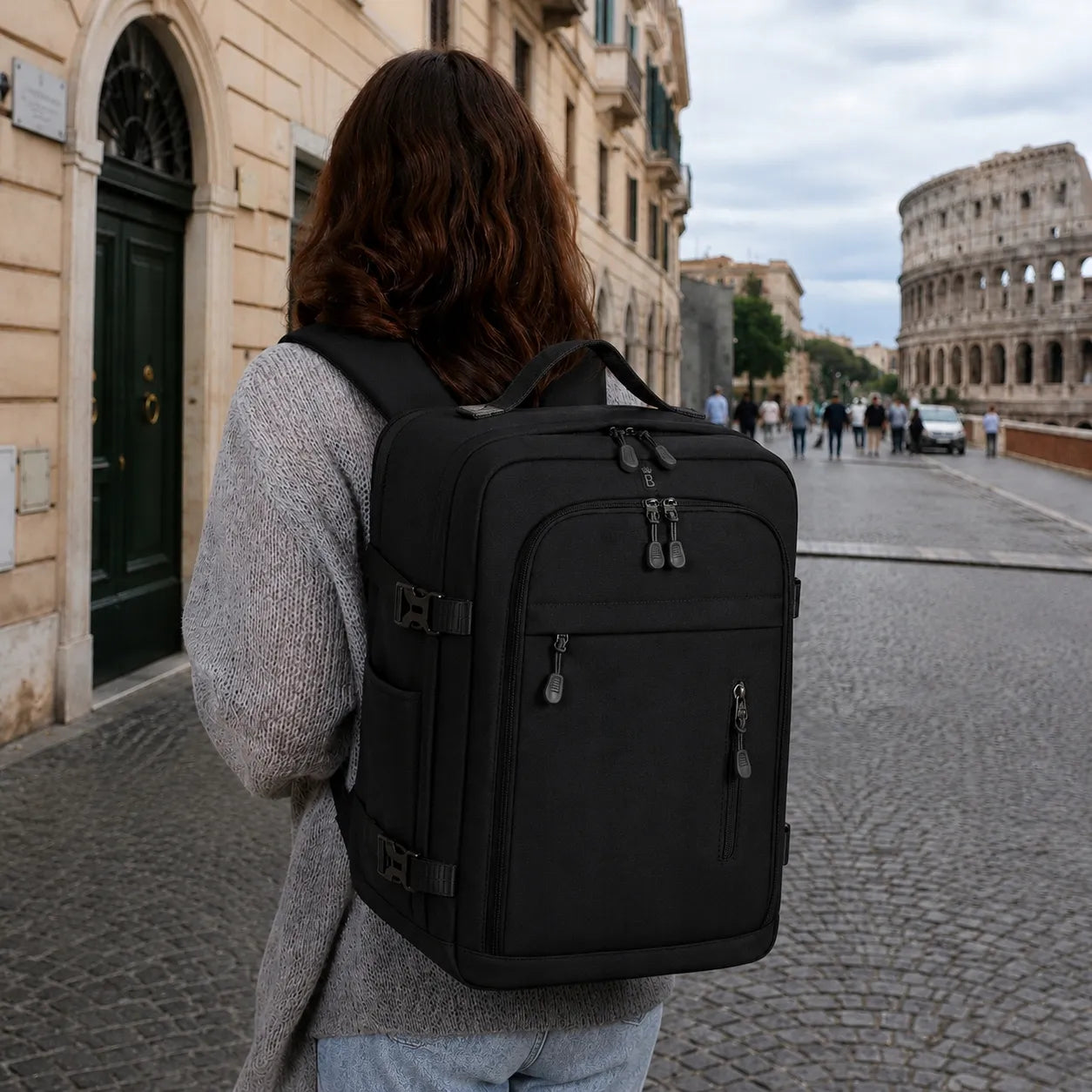 Juoda kuprinė rankiniam bagažui 40x30x20 Ryanair Wizz Air kabininė 20L