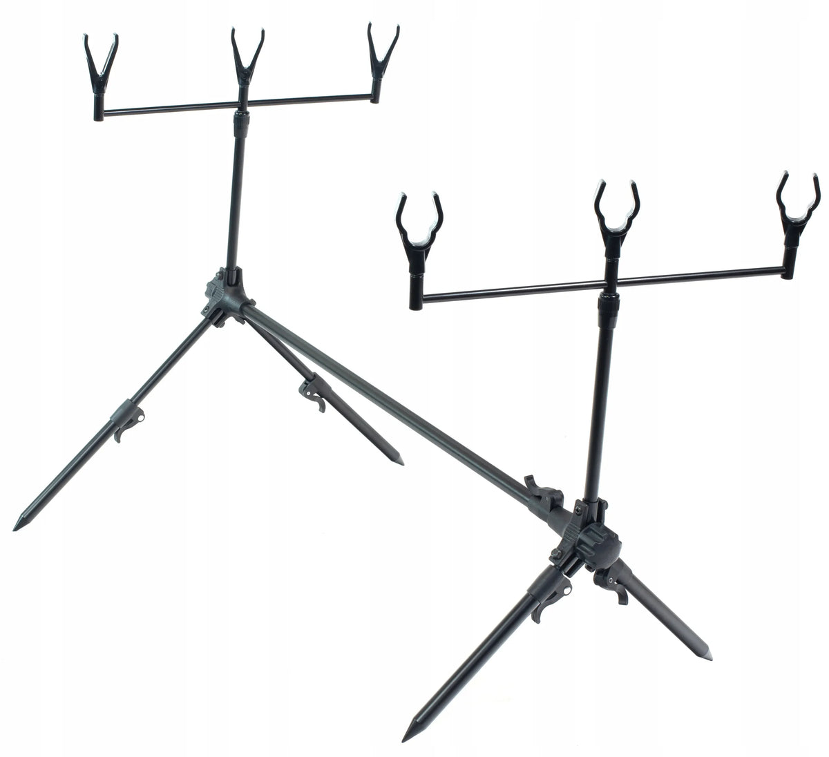 Juoda NECO karpinė atrama 3 meškerėms „Rod Pod“ su šakutėmis