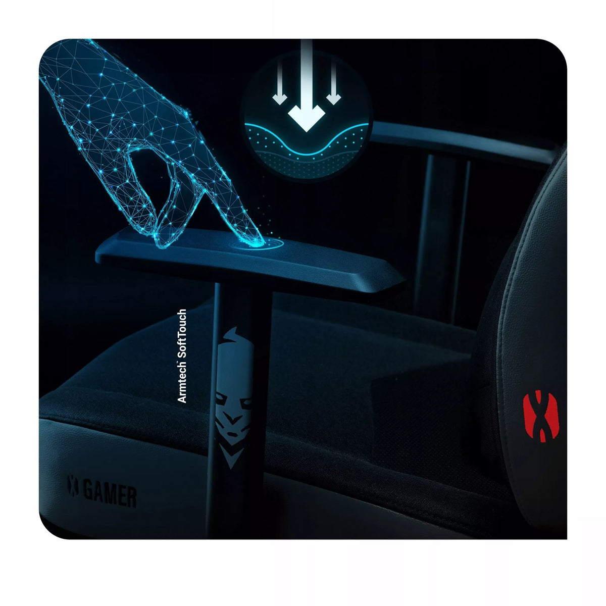 Juoda pasukama žaidimų kėdė DIABLO CHAIRS X-Gamer Normal Size „Dark Obsidian“
