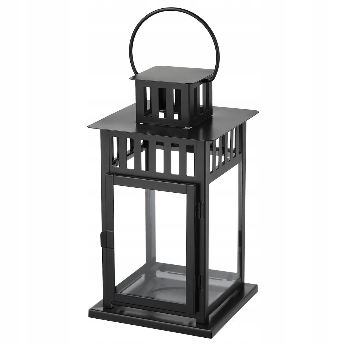Juodas IKEA BORRBY žibintas, 28 cm