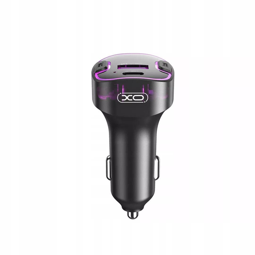 Juodas „XO“ FM transmiteris BCC12 „Bluetooth“, MP3, automobilinis įkroviklis 3,1 A