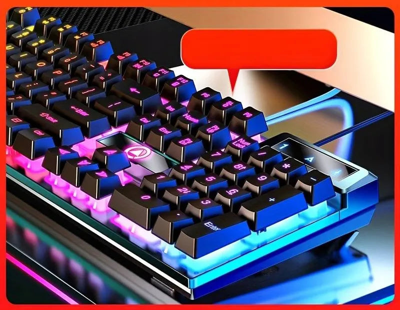 Juodoji RGB LED apšviesta žaidimų klaviatūra
