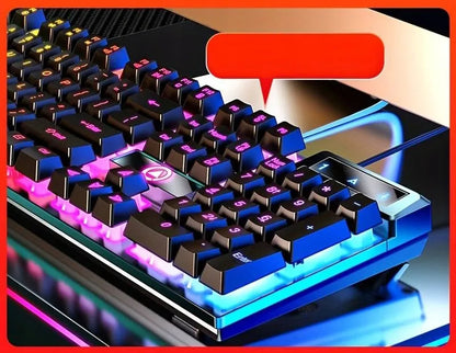 Juodoji RGB LED apšviesta žaidimų klaviatūra