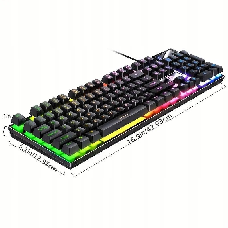 Juodoji RGB LED apšviesta žaidimų klaviatūra