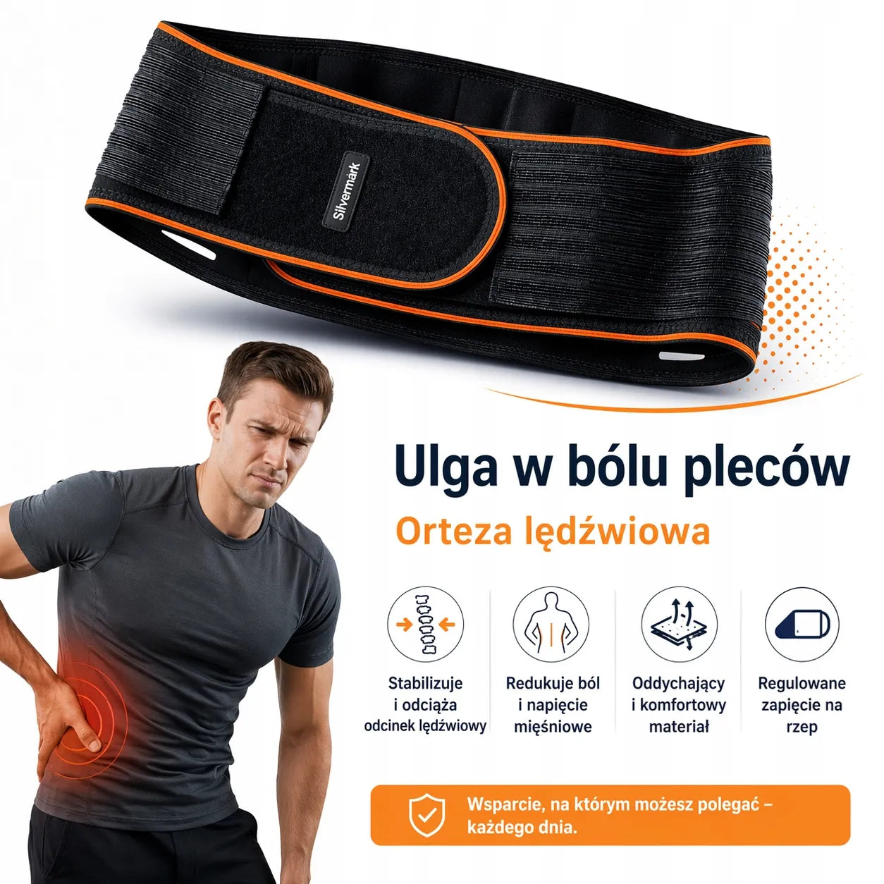 Juosmeninė nugaros įtvaro juosta, SM01 - stabilizuojanti ir apsauganti