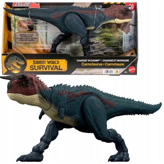 „Jurassic World Survival“ karnotauro dinozauro figūrėlė „Carnotaurus“, 20 cm, su garso efektais