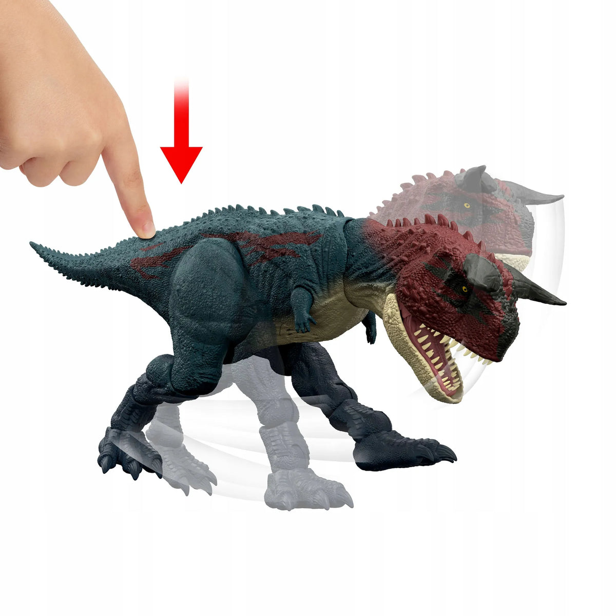 „Jurassic World Survival“ karnotauro dinozauro figūrėlė „Carnotaurus“, 20 cm, su garso efektais