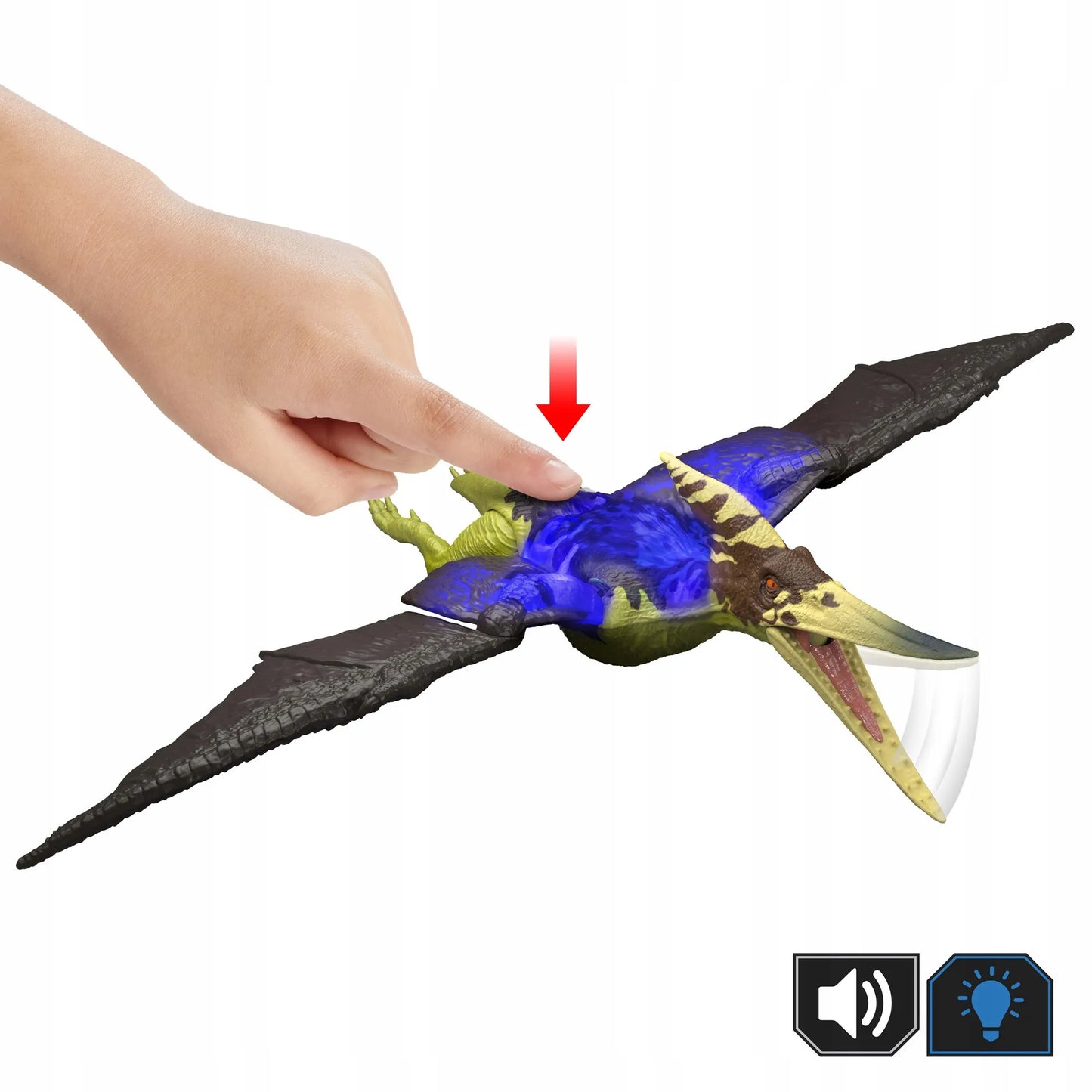 JURASSIC WORLD SURVIVAL Pteranodon interaktyvi dinozauro figūra su šviesos ir garso efektais