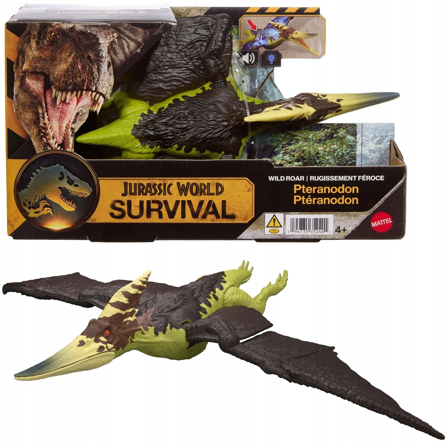 JURASSIC WORLD SURVIVAL Pteranodon interaktyvi dinozauro figūra su šviesos ir garso efektais