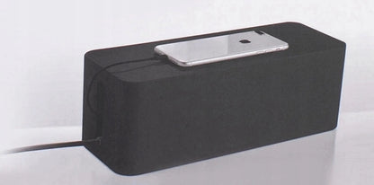 Kabelių ir laidų organizatorius, dėžutė su dangteliu, 40x13x15 cm, juodas