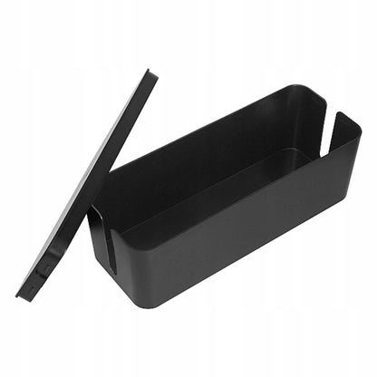 Kabelių ir laidų organizatorius, dėžutė su dangteliu, 40x13x15 cm, juodas