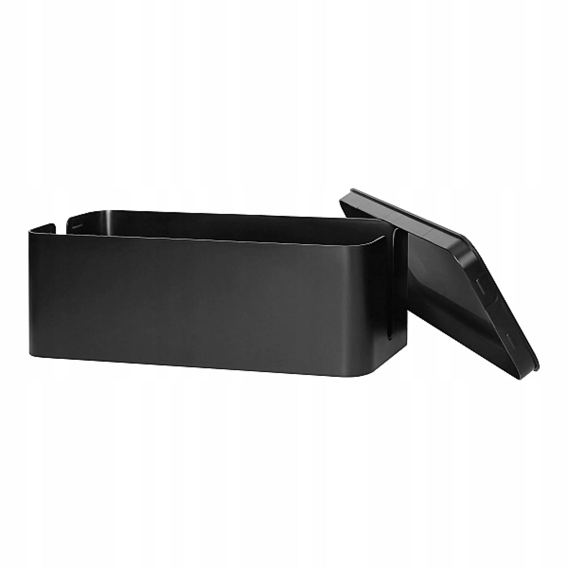 Kabelių ir laidų organizatorius, dėžutė su dangteliu, 40x13x15 cm, juodas