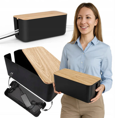 Kabelių organizatorius dėžutė įkrovikliams, baterijoms, ausinėms, laidams L dydžio