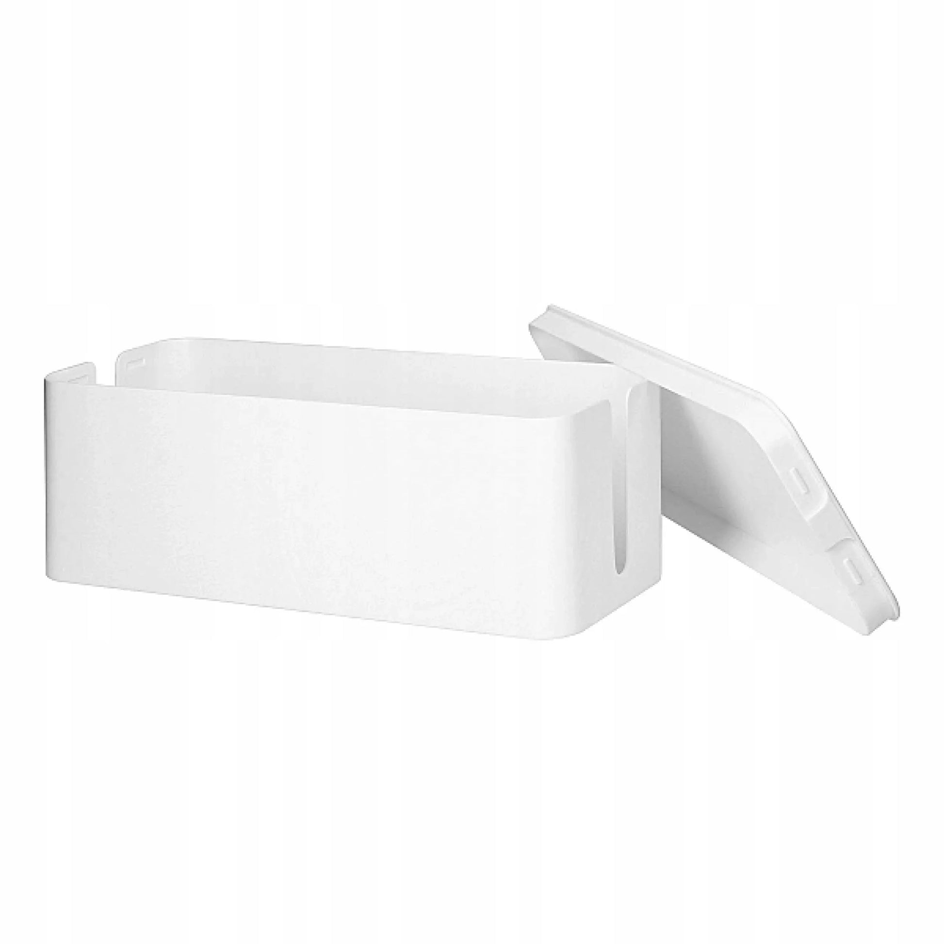 Kabelių organizatorius, dėžutė su dangčiu, 40x13x15 cm, balta