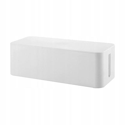 Kabelių organizatorius, dėžutė su dangčiu, 40x13x15 cm, balta